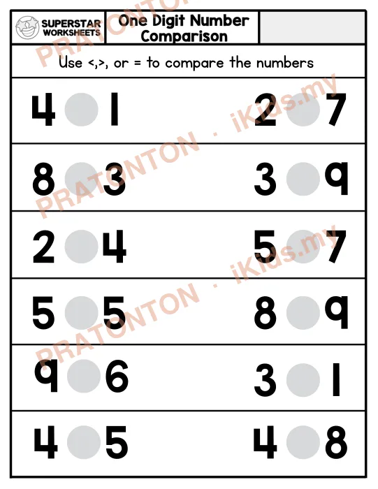 Pratonton muka 1 lembaran Latihan Matematik Tahun 1 — Matematik Tahun 1