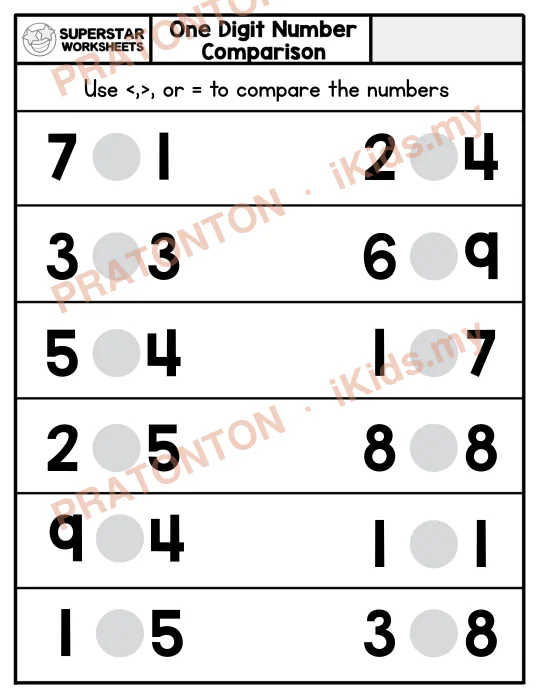 Pratonton muka 1 lembaran Latihan Matematik Tahun 1 — Matematik Tahun 1