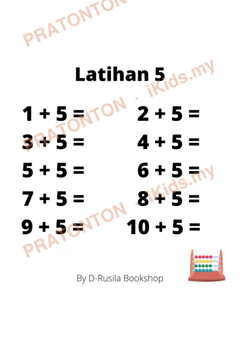 Pratonton muka 6 lembaran Latihan Matematik Tahun 1 — Matematik Tahun 1