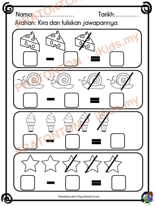 Pratonton muka 1 lembaran Latihan Matematik Tahun 1 — Matematik Tahun 1