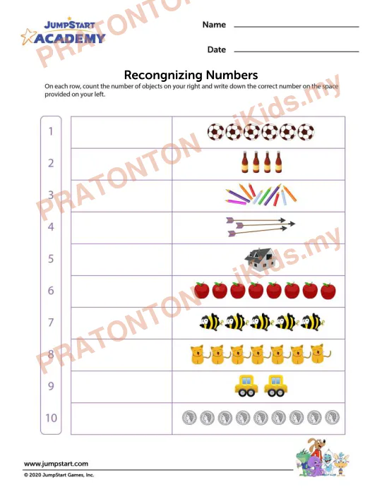 Pratonton muka 1 lembaran Latihan Matematik Tahun 1 — Matematik Tahun 1