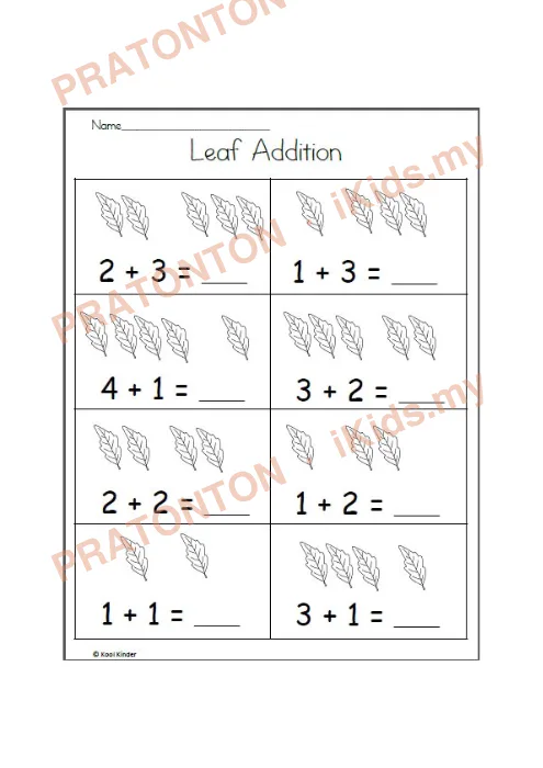 Pratonton muka 2 lembaran Latihan Matematik Tahun 1 — Matematik Tahun 1