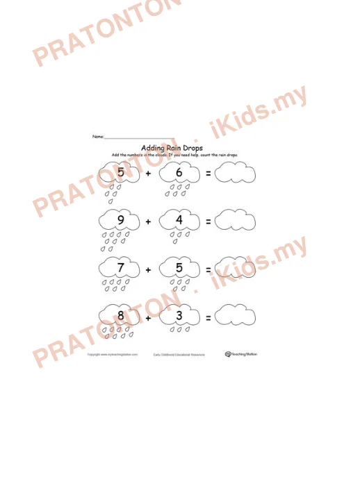 Pratonton muka 1 lembaran Latihan Matematik Tahun 1 — Matematik Tahun 1