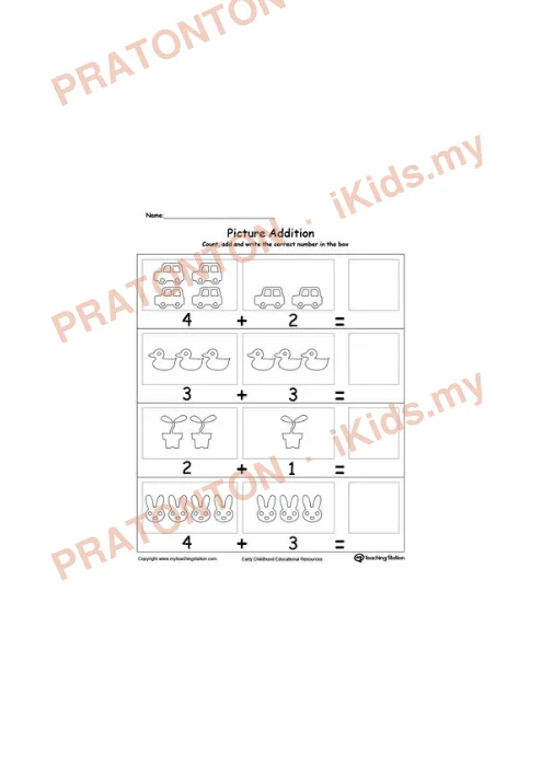 Pratonton muka 2 lembaran Latihan Matematik Tahun 1 — Matematik Tahun 1