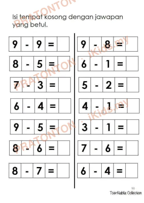 Pratonton muka 2 lembaran Latihan Matematik Tahun 1 — Matematik Tahun 1
