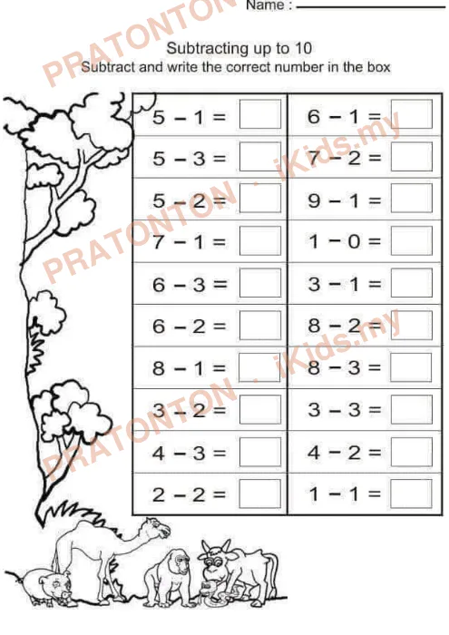 Pratonton muka 2 lembaran Latihan Matematik Tahun 1 — Matematik Tahun 1