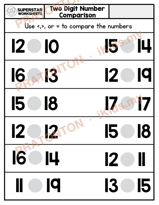 Pratonton muka 1 lembaran Latihan Matematik Tahun 1 — Matematik Tahun 1