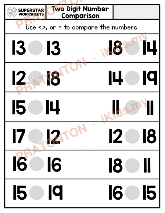Pratonton muka 1 lembaran Latihan Matematik Tahun 1 — Matematik Tahun 1
