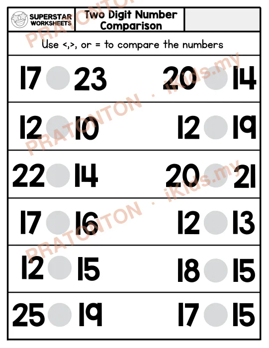 Pratonton muka 1 lembaran Latihan Matematik Tahun 1 — Matematik Tahun 1