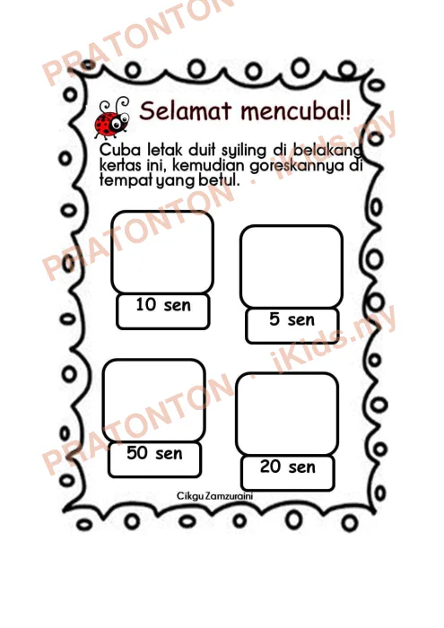 Pratonton muka 4 lembaran Latihan Matematik Tahun 1 — Matematik Tahun 1