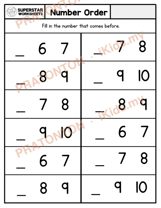 Pratonton muka 1 lembaran Latihan Matematik Tahun 1 — Matematik Tahun 1