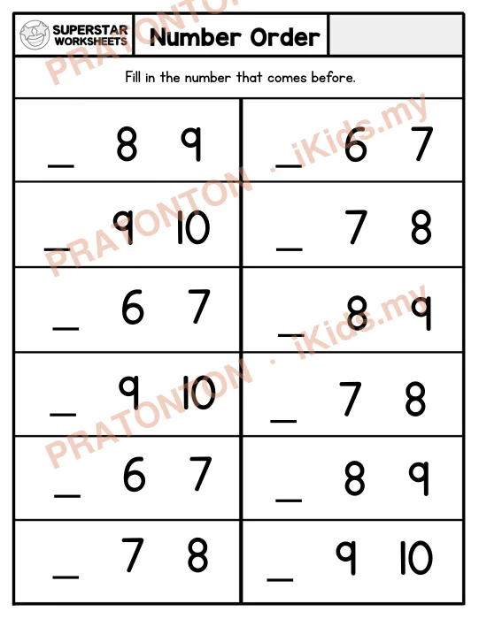 Pratonton muka 1 lembaran Latihan Matematik Tahun 1 — Matematik Tahun 1