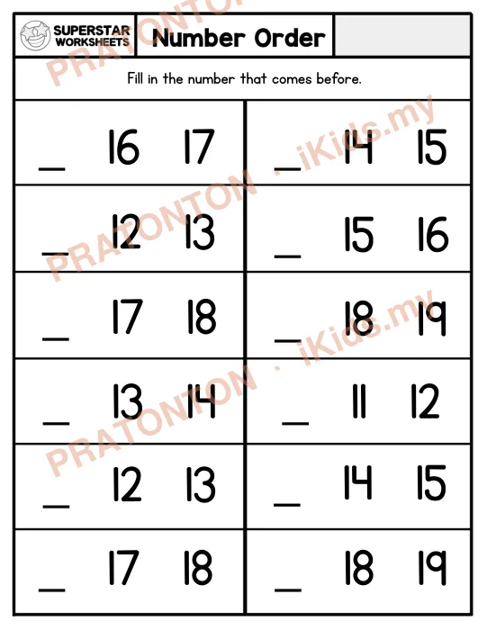 Pratonton muka 1 lembaran Latihan Matematik Tahun 1 — Matematik Tahun 1