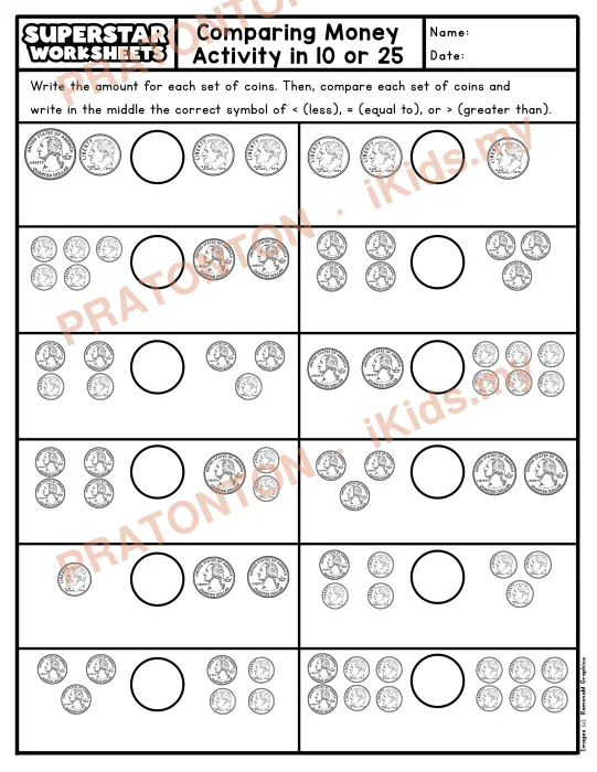 Pratonton muka 1 lembaran Latihan Matematik Tahun 1 — Matematik Tahun 1