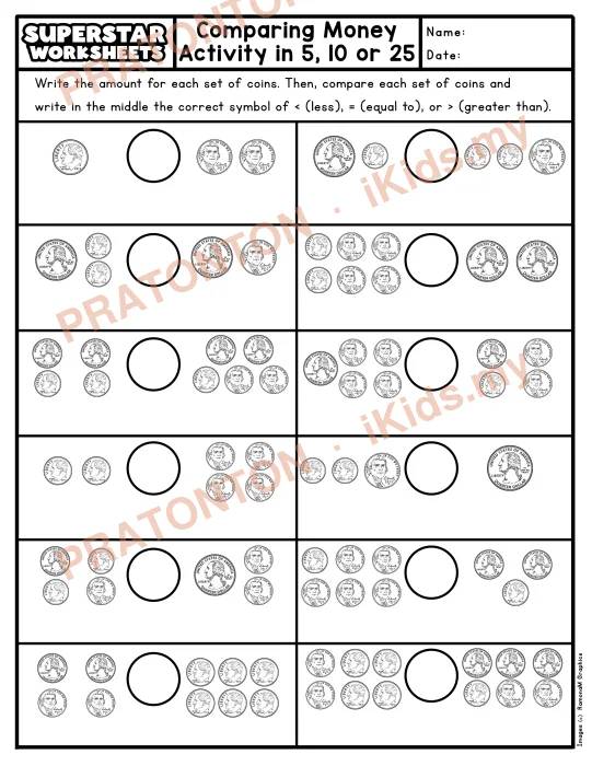 Pratonton muka 1 lembaran Latihan Matematik Tahun 1 — Matematik Tahun 1