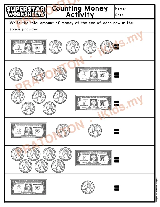 Pratonton muka 1 lembaran Latihan Matematik Tahun 1 — Matematik Tahun 1