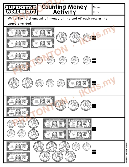 Pratonton muka 1 lembaran Latihan Matematik Tahun 1 — Matematik Tahun 1