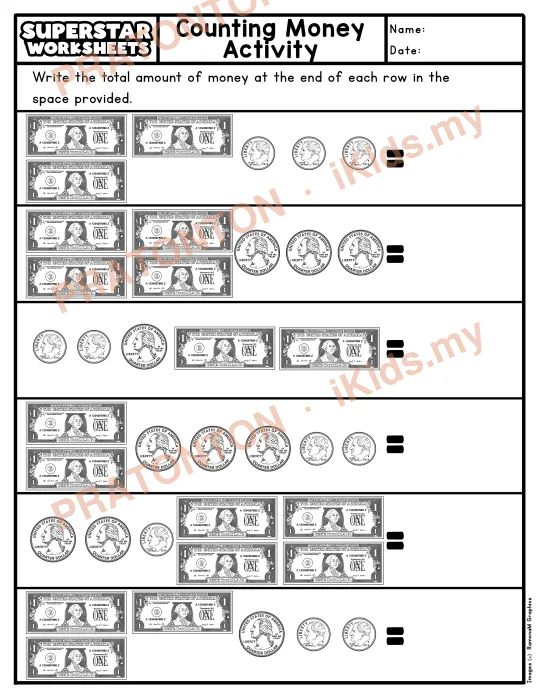 Pratonton muka 1 lembaran Latihan Matematik Tahun 1 — Matematik Tahun 1