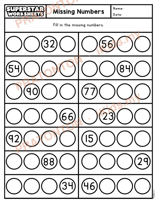 Pratonton muka 1 lembaran Latihan Matematik Tahun 1 — Matematik Tahun 1