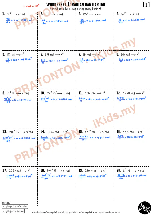 Pratonton muka 1 lembaran Latihan Matematik Tahun 1 — Matematik Tahun 1