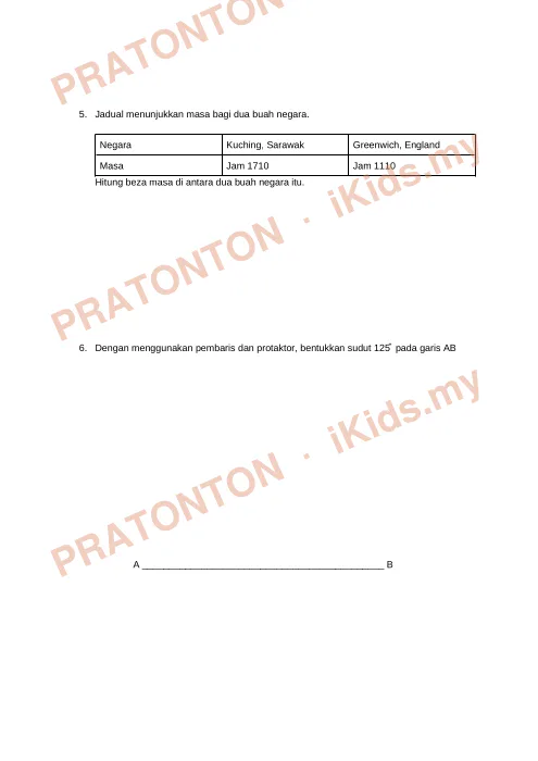 Pratonton muka 2 lembaran Latihan Matematik Tahun 6 — Matematik Tahun 6