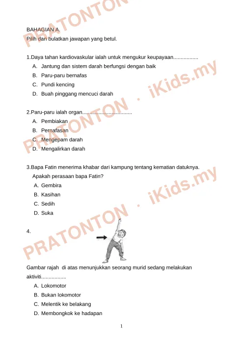Pratonton muka 1 lembaran Latihan Pendidikan Kesihatan 9 — Pendidikan Kesihatan Tahun 3