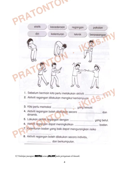 Pratonton muka 4 lembaran Latihan Pendidikan Kesihatan 13 — Pendidikan Kesihatan Tahun 3