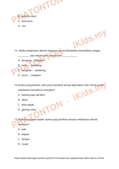 Pratonton muka 5 lembaran Latihan Pendidikan Kesihatan — Pendidikan Kesihatan Tahun 3