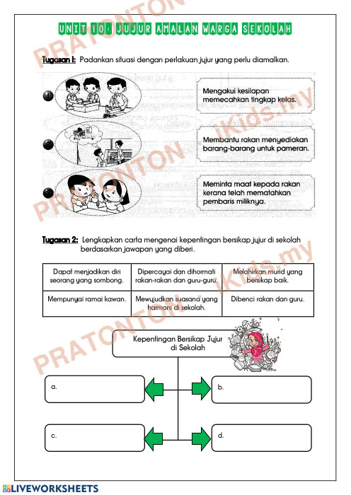 Pratonton muka 1 lembaran Latihan Pendidikan Moral 10 — Pendidikan Moral Tahun 3