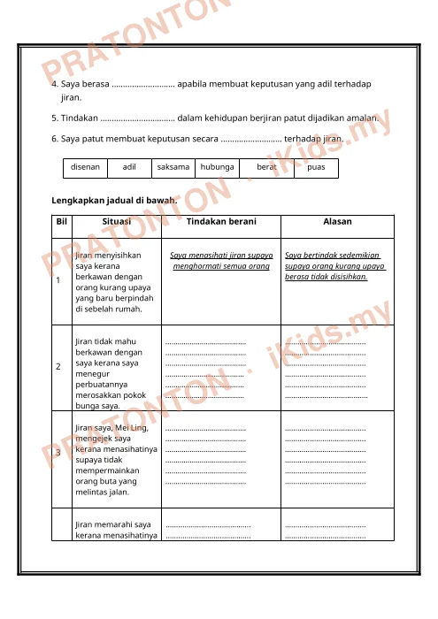 Pratonton muka 3 lembaran Latihan Pendidikan Moral 2 — Pendidikan Moral Tahun 4