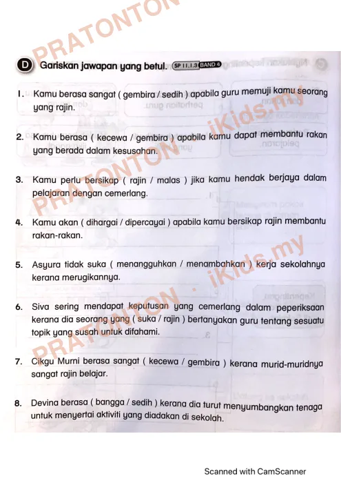 Pratonton muka 1 lembaran Latihan Pendidikan Moral 7 — Pendidikan Moral Tahun 3