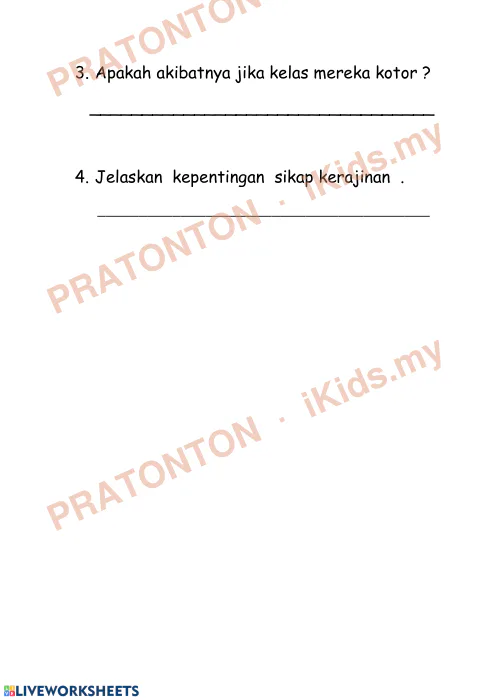 Pratonton muka 2 lembaran Latihan Pendidikan Moral 6 — Pendidikan Moral Tahun 3
