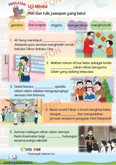 Pratonton muka 1 lembaran Latihan Pendidikan Moral 17 — Pendidikan Moral Tahun 3