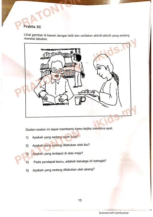 Pratonton muka 2 lembaran Latihan Penulisan Bahasa Melayu Tahun 5 — Praktis 2A — Bahasa Melayu Tahun 5