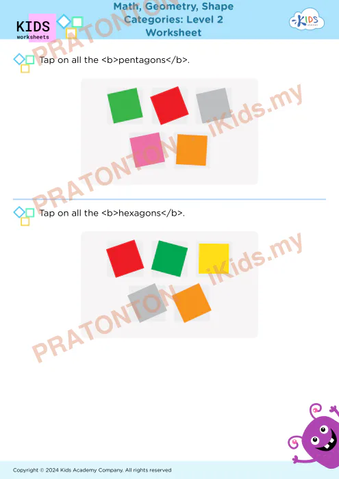 Pratonton muka 1 lembaran Latihan Ruang 6 — Matematik Tahun 3