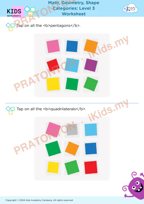Pratonton muka 1 lembaran Latihan Ruang 5 — Matematik Tahun 3