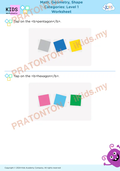 Pratonton muka 1 lembaran Latihan Ruang 4 — Matematik Tahun 3