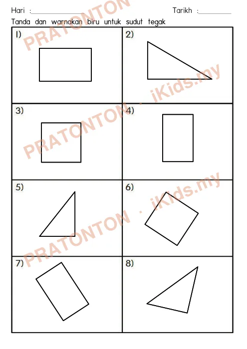 Pratonton muka 1 lembaran Latihan Ruang — Matematik Tahun 4