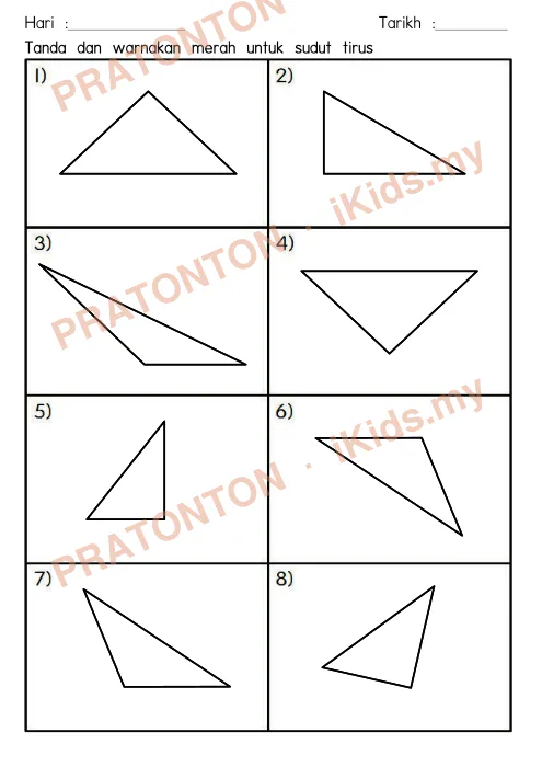Pratonton muka 2 lembaran Latihan Ruang — Matematik Tahun 4