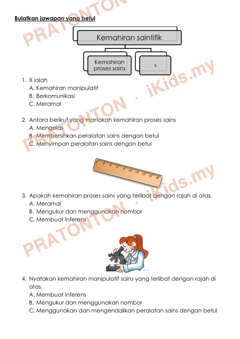 Pratonton muka 3 lembaran Latihan Sains — Sains Tahun 3