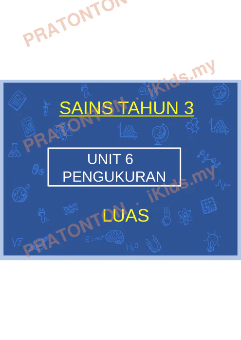 Pratonton muka 1 lembaran Latihan Sains — Sains Tahun 3