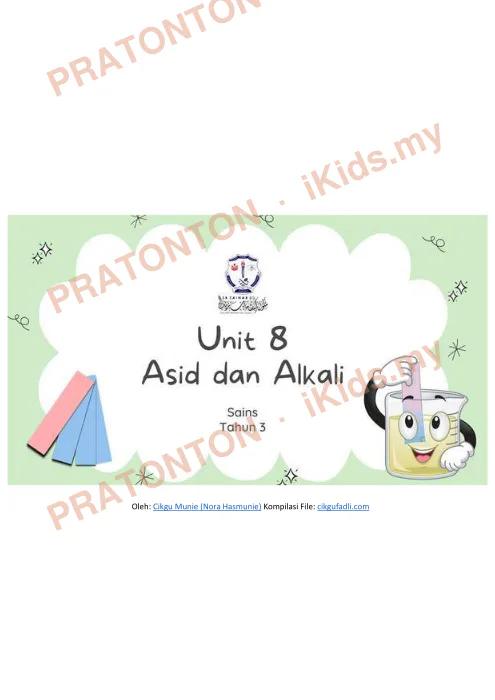 Pratonton muka 1 lembaran Latihan Sains — Sains Tahun 3
