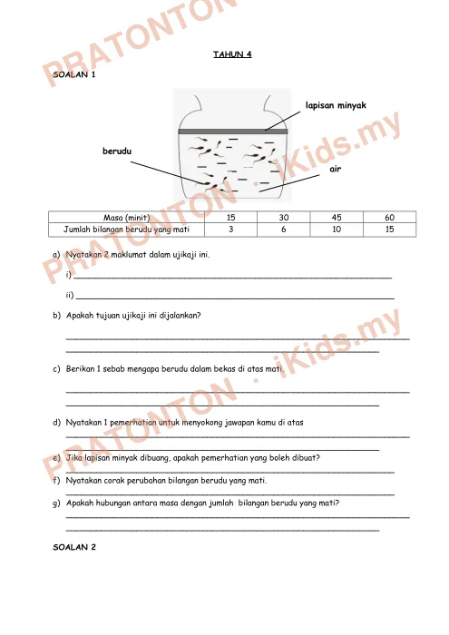 Pratonton muka 1 lembaran Latihan Sains 4 — Sains Tahun 4