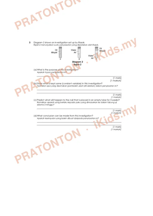 Pratonton muka 3 lembaran Latihan Sains 6 — Sains Tahun 4