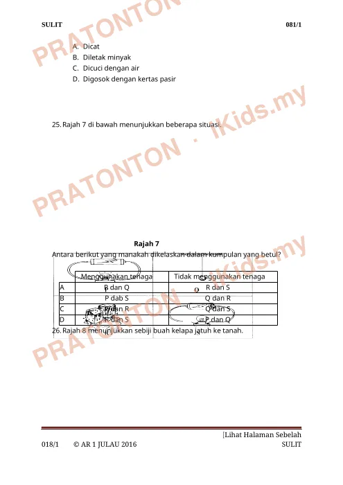 Pratonton muka 10 lembaran Latihan Sains Kertas 1 — Kemahiran Proses Sains — Sains Tahun 6