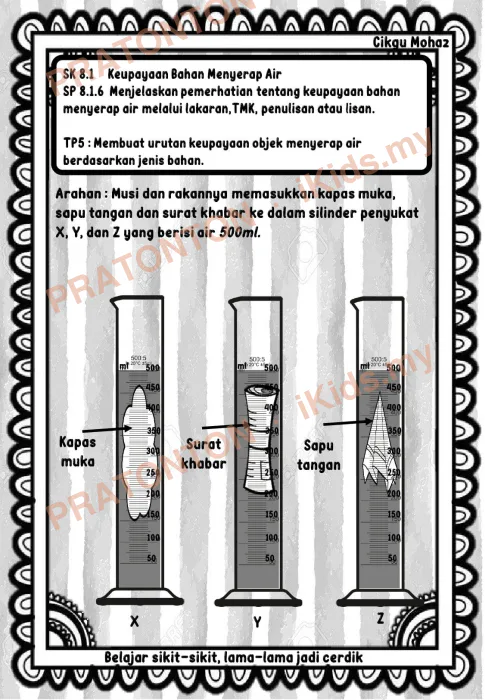 Pratonton muka 1 lembaran Latihan Sains Tahun 1 — Sains Tahun 1