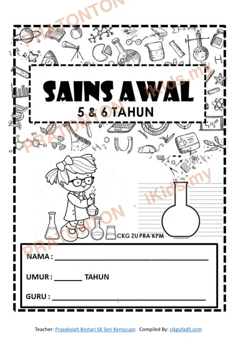 Pratonton muka 1 lembaran Latihan Sains Tahun 1 — Sains Tahun 1