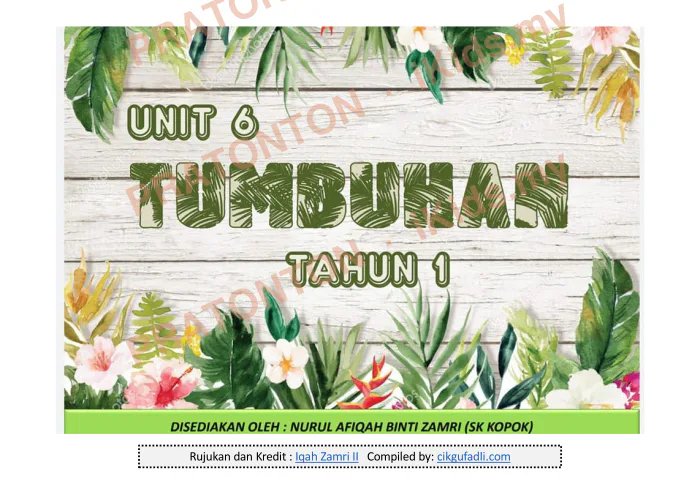 Pratonton muka 1 lembaran Latihan Sains Tahun 1 — Sains Tahun 1