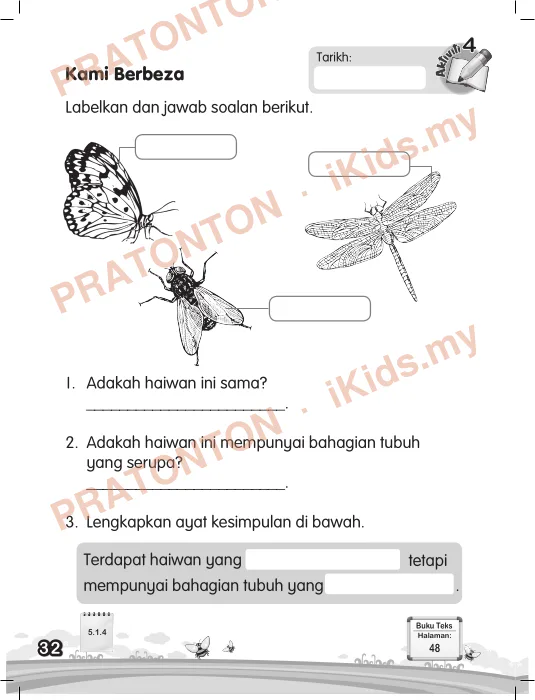 Pratonton muka 37 lembaran Latihan Sains Tahun 1 — Sains Tahun 1