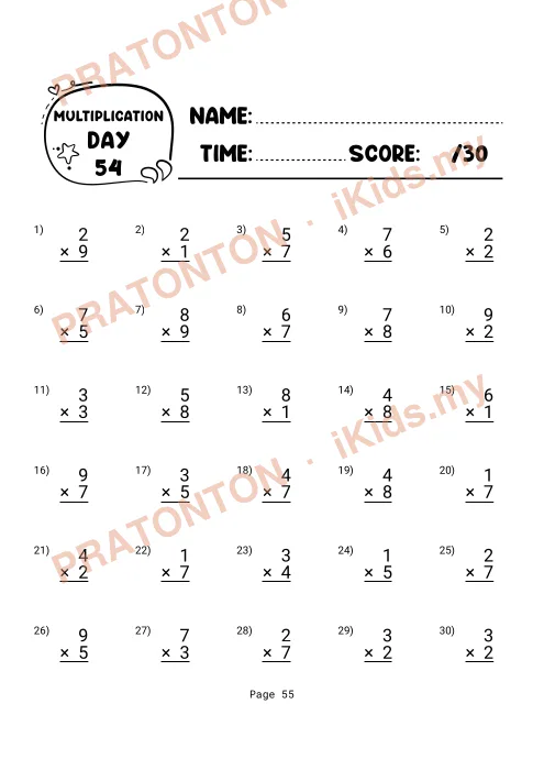 Pratonton muka 58 lembaran Latihan Tubi Darab — Matematik Tahun 2